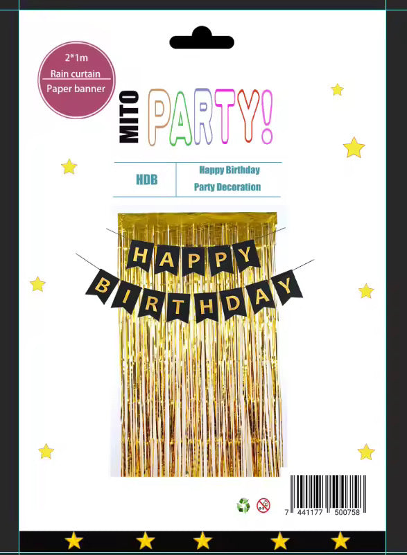 kit de Banner happy birthday & Cortina