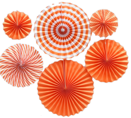 Paper fan naranja