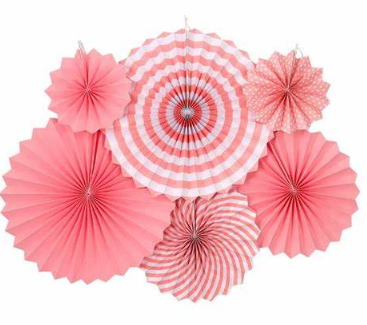 Paper fan rosa pastel