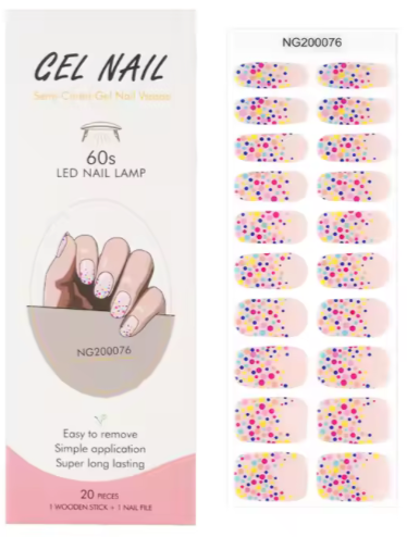 Nail sticker Gel semicurado 16 strips