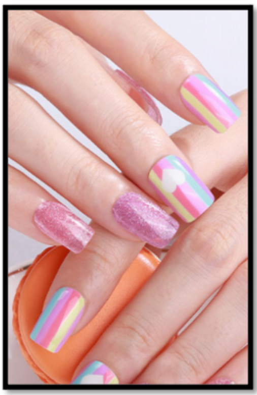 Nail sticker Gel semicurado 16 strips